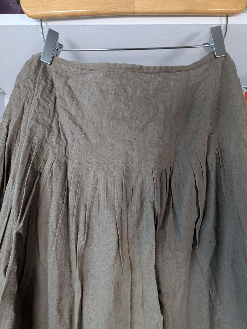Vintage Y2K A-Line Skirt Brown Gold Paisley Embroidered Size 12 / Large Boho - Picture 6 of 8